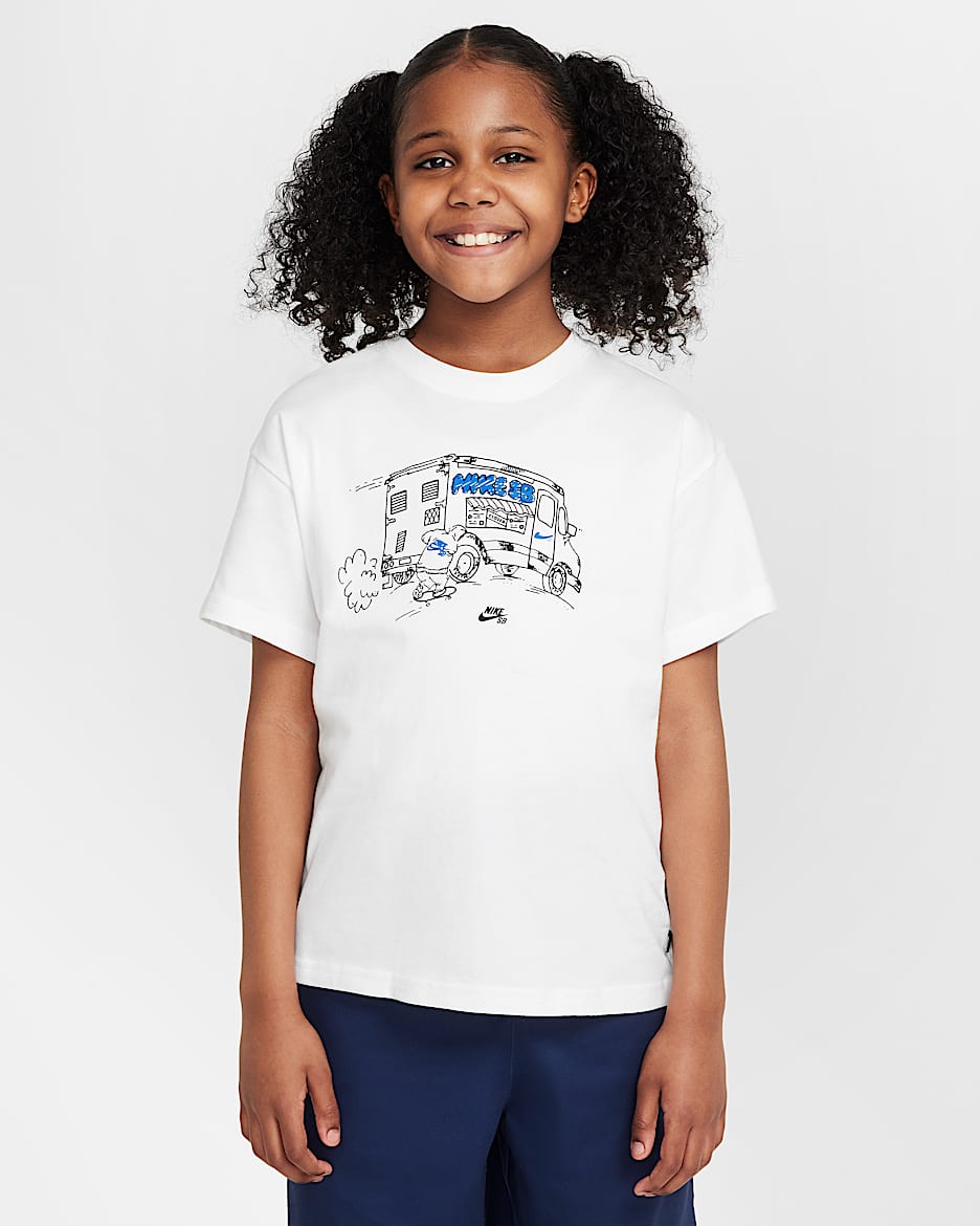 Nike SB Older Kids' Skate T-Shirt - White