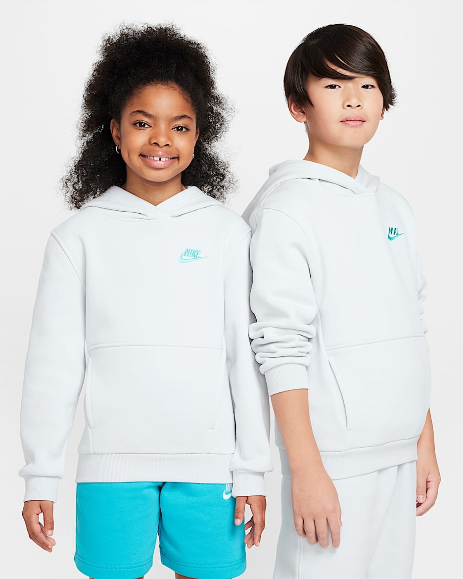 Nike Sportswear Club Fleece Hoodie für ältere Kinder - Photon Dust/Dynamic Turquoise