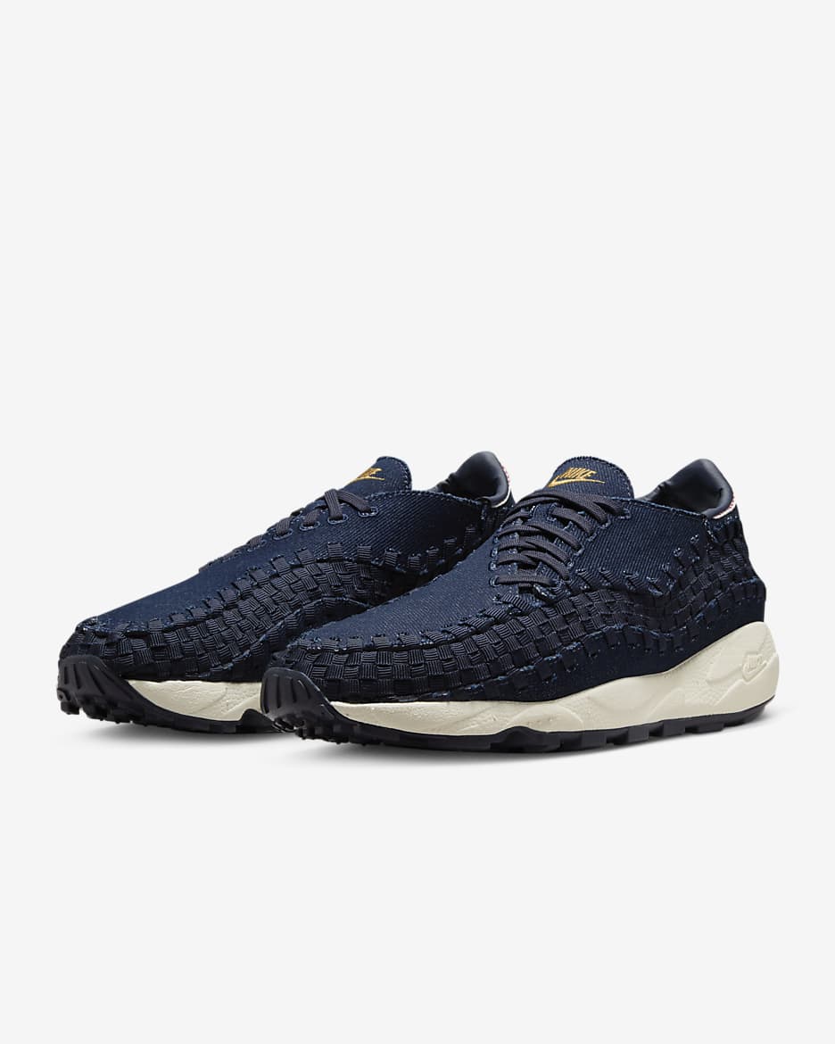 Chaussure Nike Air Footscape Woven pour femme - Denim/Obsidian/Coconut Milk/Wheat Gold