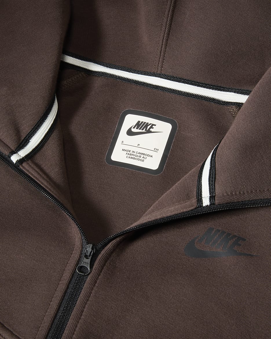 Nike Sportswear Tech Fleece Windrunner Damen-Hoodie mit durchgehendem Reißverschluss - Baroque Brown/Schwarz