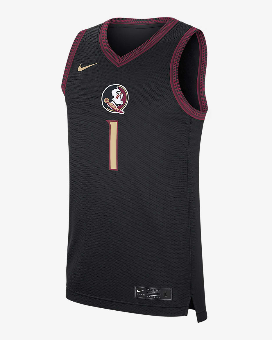 Jersey de básquetbol universitario Nike para hombre Florida State Seminoles Replica - Negro