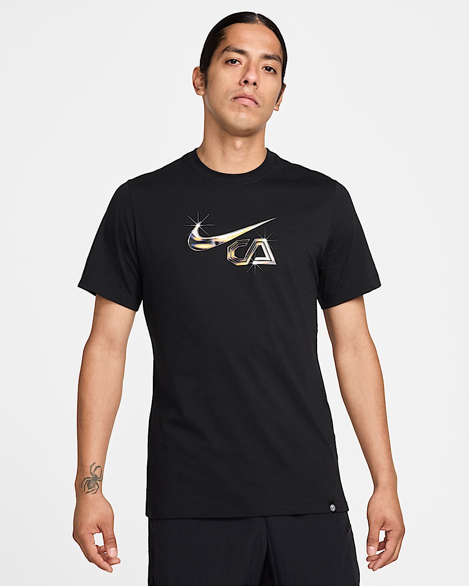 Playera de fútbol Nike para hombre Club America Swoosh - Negro