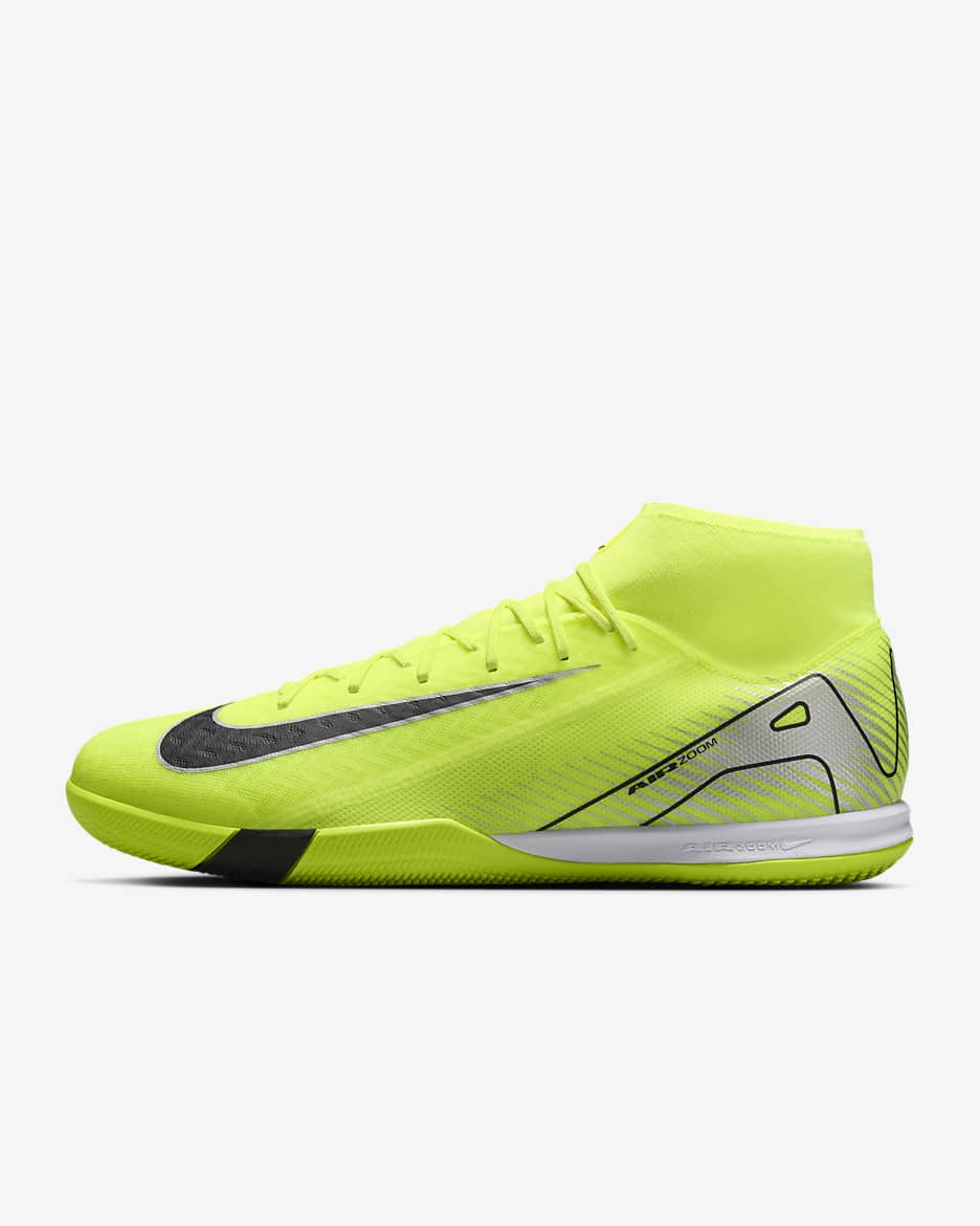 Tacos de fútbol IC de corte high Nike Mercurial Superfly 10 Academy - Volt/Negro