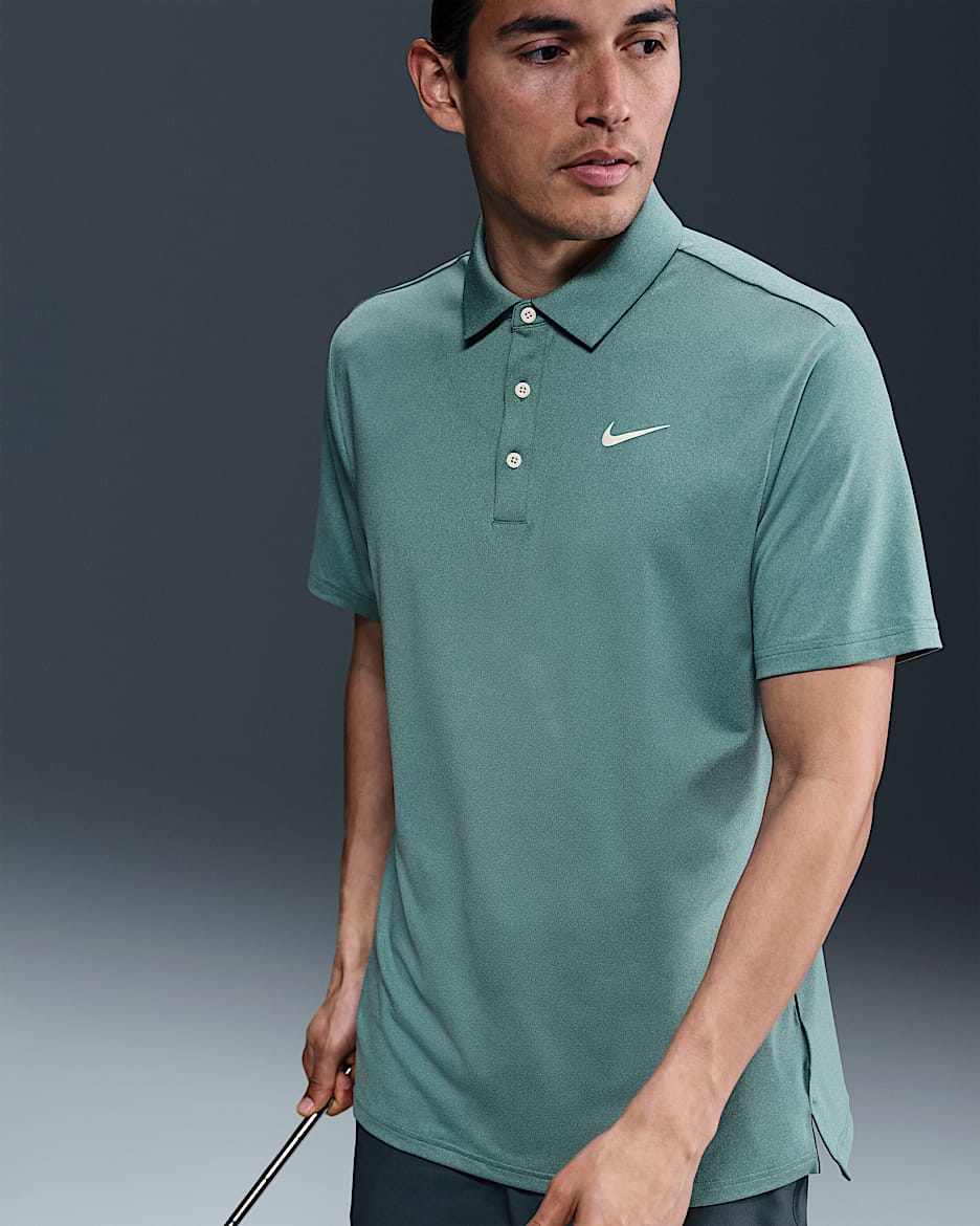 Nike Tour Men's Dri-FIT Heathered Golf Polo - Mineral Teal/Pale Ivory