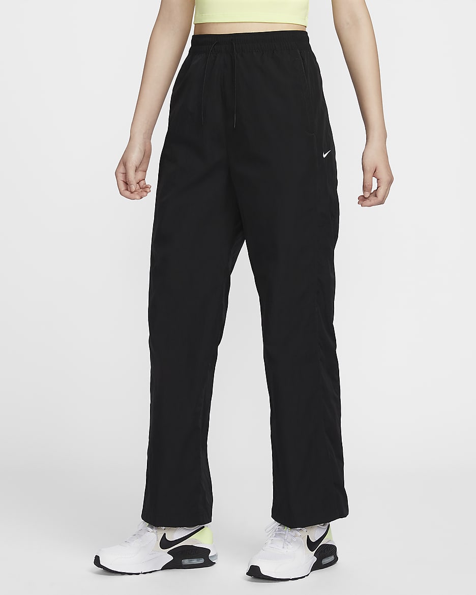 Nike Windrunner Women's High-Waisted Woven Open-Hem Pants - Black/White