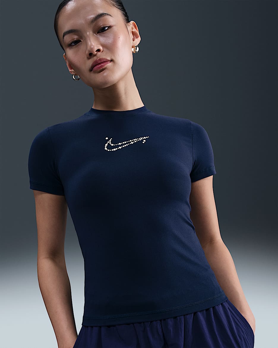 Nike Sportswear Women's Tight Cropped T-Shirt - Midnight Navy