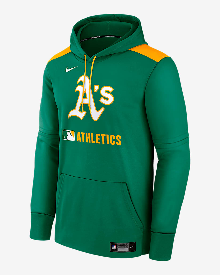 Athletics Authentic Collection Men's Nike Therma MLB Pullover Hoodie - Green
