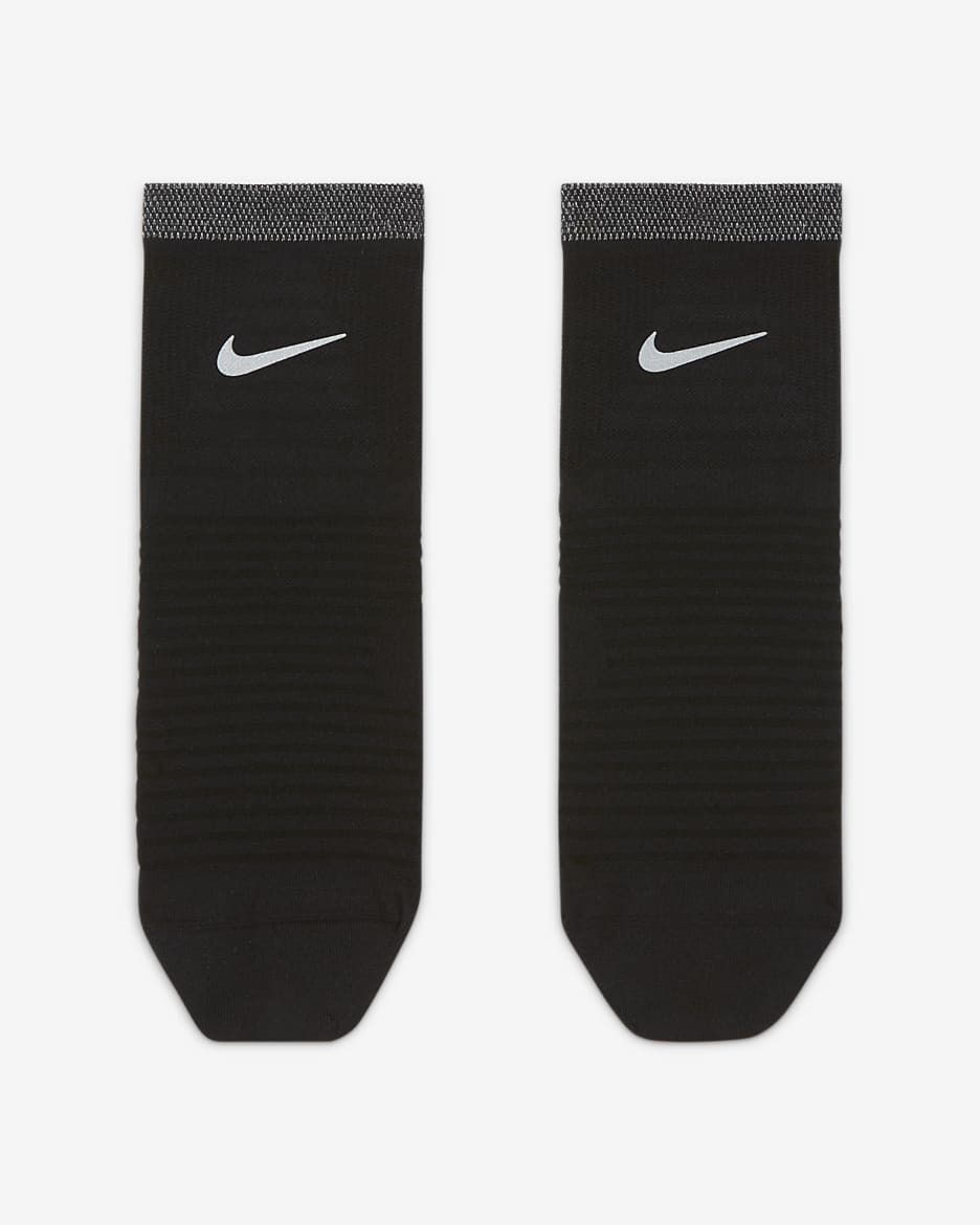 Nike Spark Lightweight Running Ankle Socks - Black/Reflect Silver