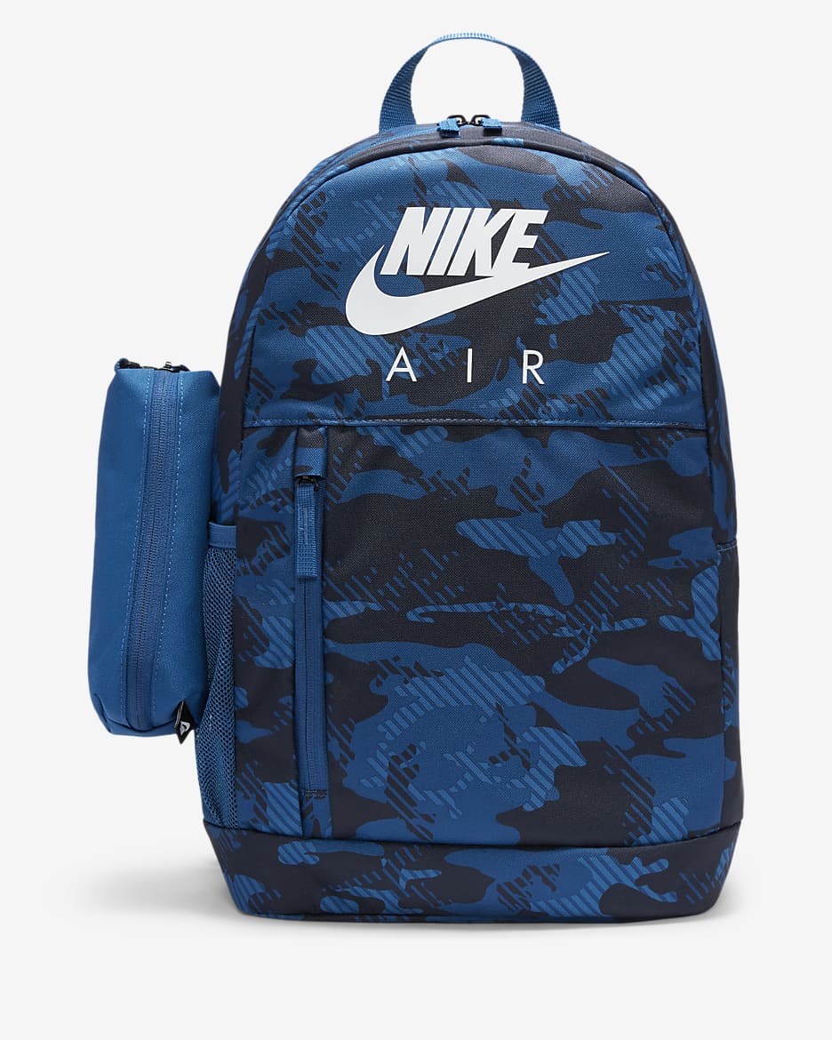 Mochila estampada para niños Nike Elemental (20L) - Azul cancha/Azul cancha/Blanco