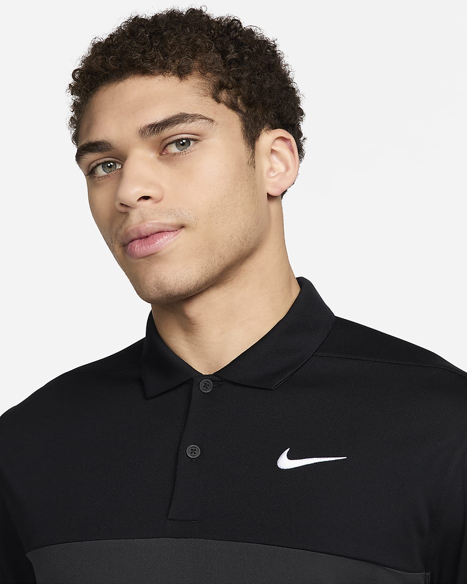 Nike Victory+ Men's Dri-FIT Golf Polo - Black/Iron Grey/Dark Smoke Grey/White