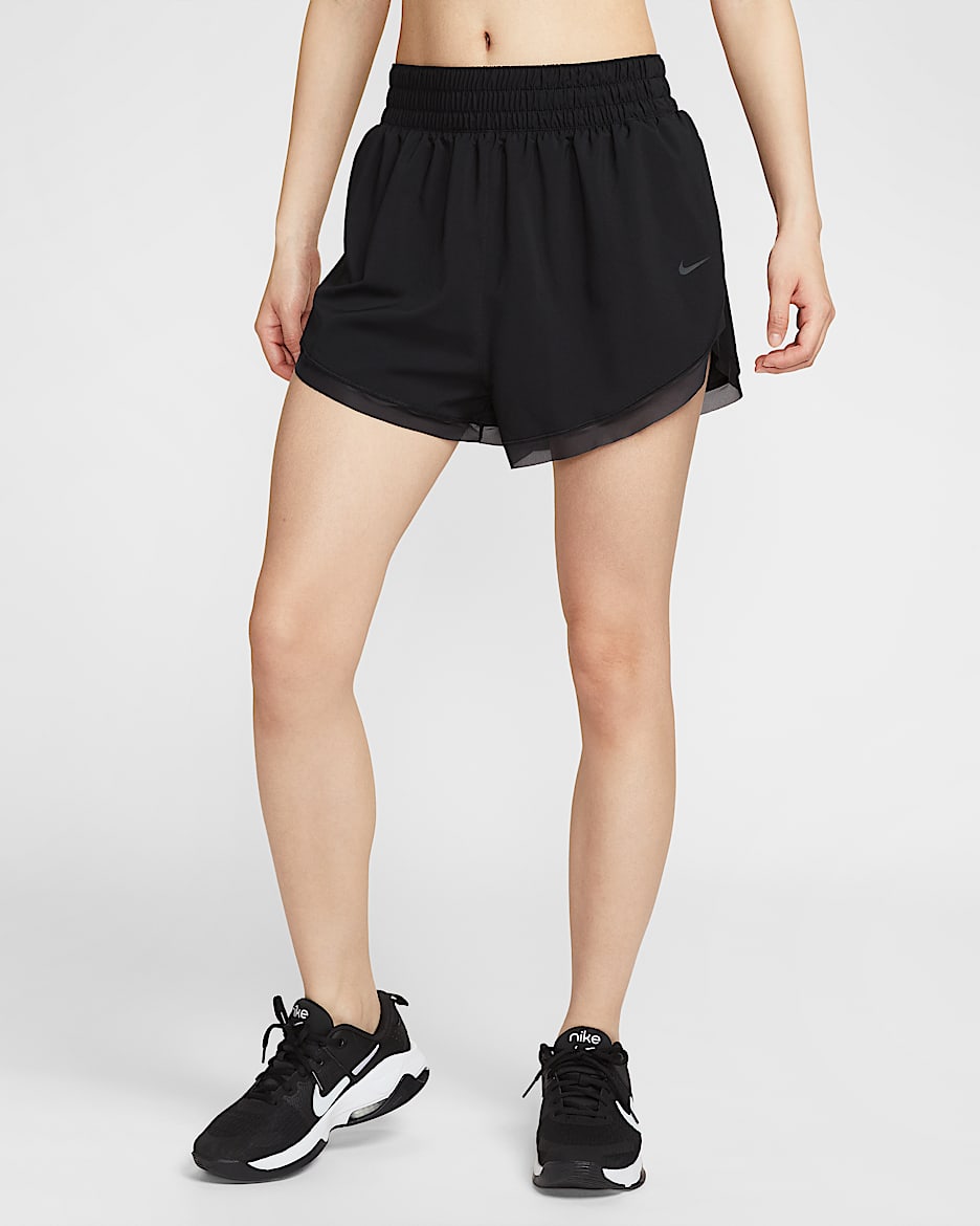 Nike One 女款 Dri-FIT 寬鬆 3" 附隱藏式內裡褲短褲 - 黑色/Dark Smoke Grey