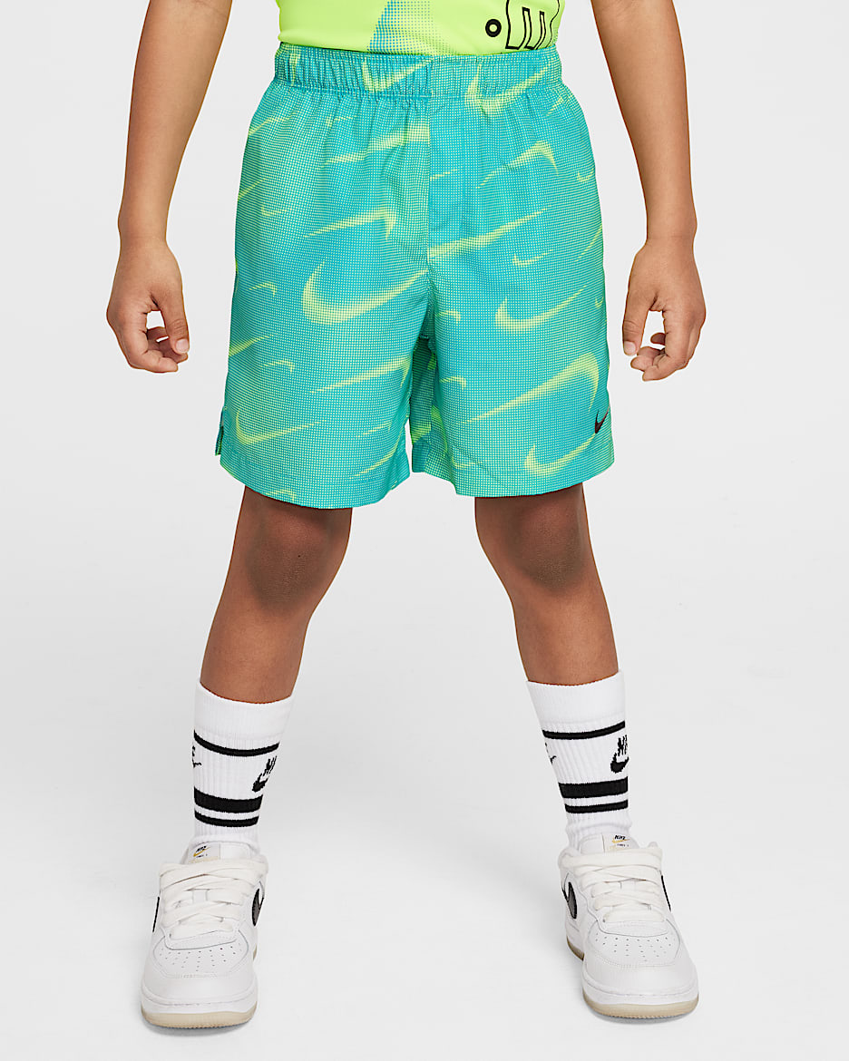 Shorts de tejido Woven con estampado Rhythm para niños talla pequeña Nike Dri-FIT - Cactus empolvado