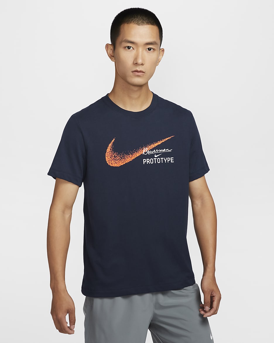 Nike Men's Dri-FIT Running T-Shirt - Obsidian