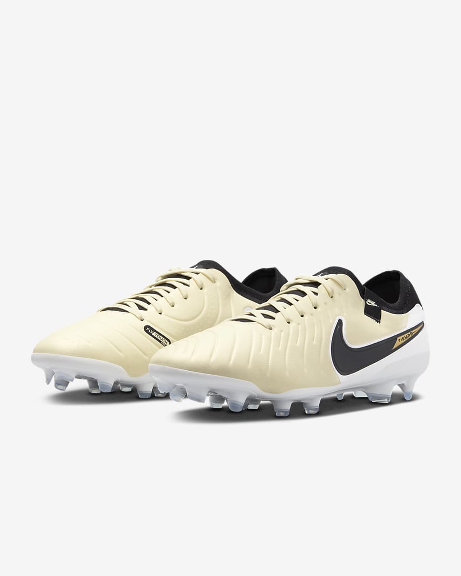 Nike Tiempo Legend 10 Pro Firm-Ground Low-Top Football Boot - Lemonade/Metallic Gold Coin/Black