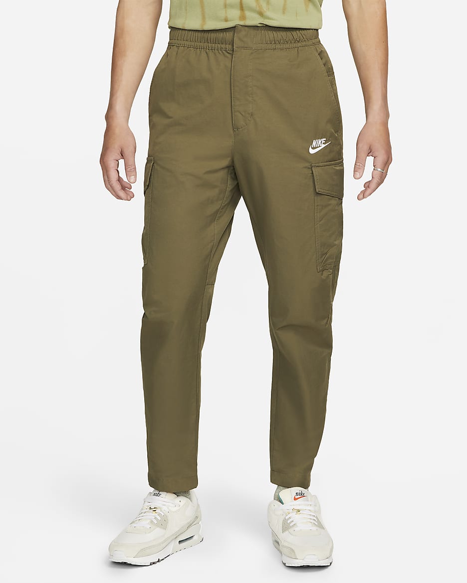 Nike Sportswear Men's Unlined Utility Cargo Trousers - Medium Olive/White