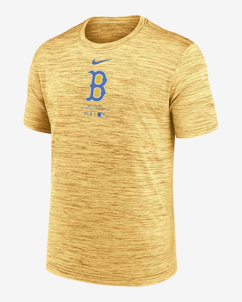 Boston Red Sox City Connect Practice Velocity Men's Nike Dri-FIT MLB T-Shirt - Gold