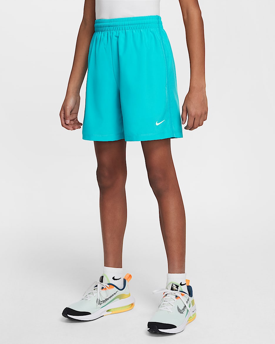 Nike Multi Older Kids' Dri-FIT Training Shorts - Dusty Cactus/White