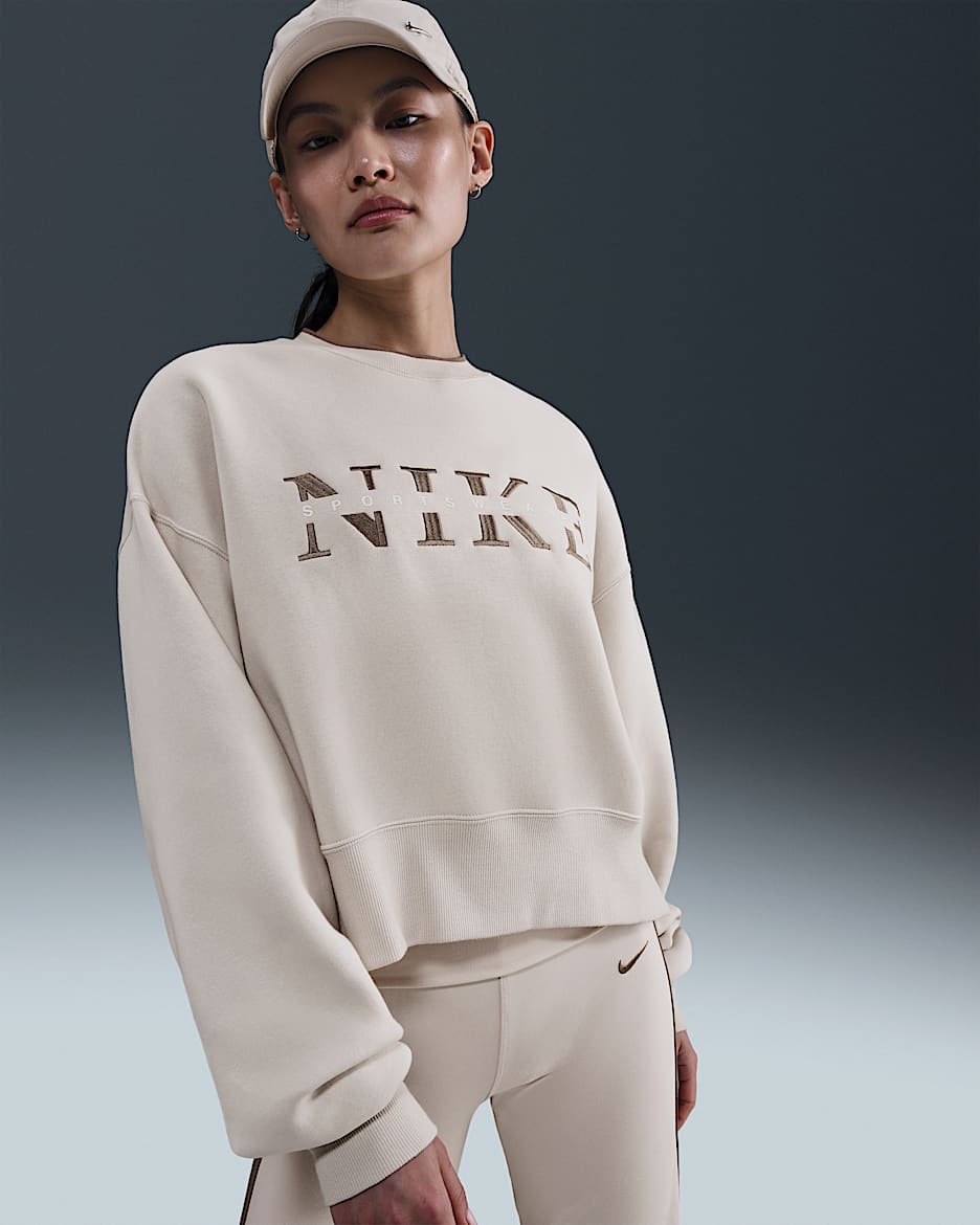 Nike Sportswear Phoenix Fleece Women's Oversized Crew-Neck Sweatshirt - Light Orewood Brown