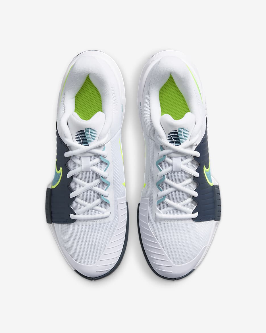 Nike GP Challenge Pro Men's Hard Court Tennis Shoes - White/Armory Navy/Volt/Denim Turquoise