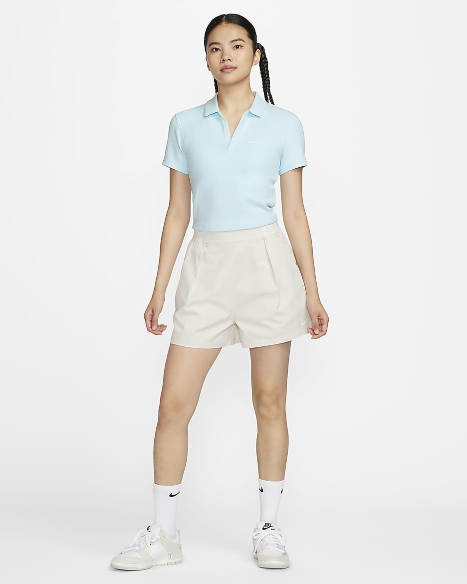 Nike Sportswear Essential Women's Short-Sleeve Polo Top - Glacier Blue/Sail