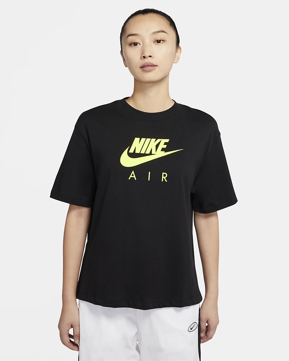 Nike Air Women's Short-Sleeve Top - Black/Volt