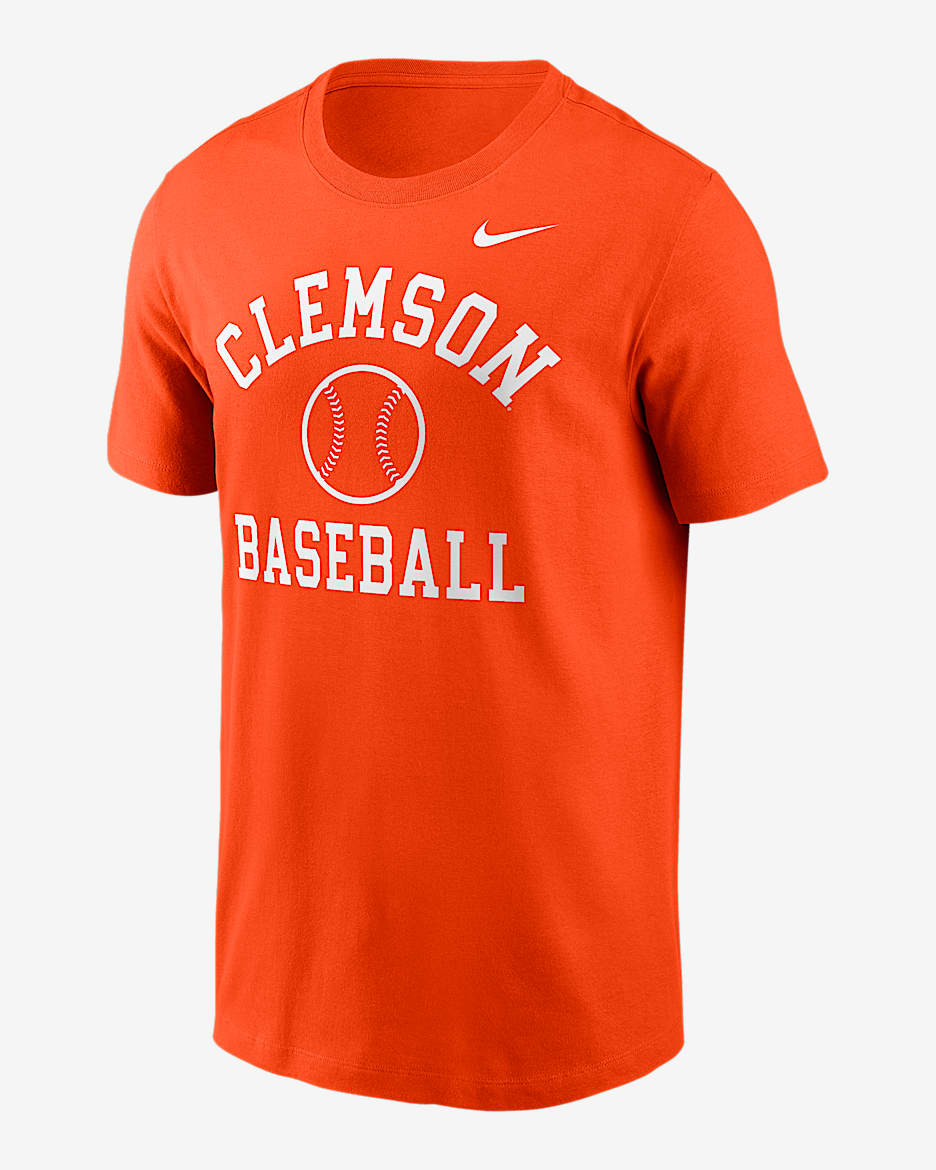 Playera universitaria Nike para hombre Clemson Tigers Baseball Arch - Naranja