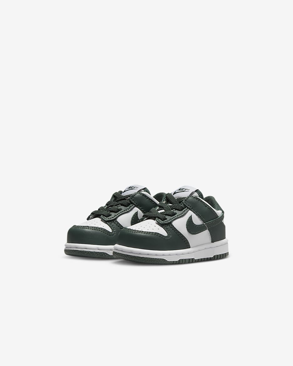 Nike Dunk Low cipő babáknak - Fehér/Fehér/Vintage Green