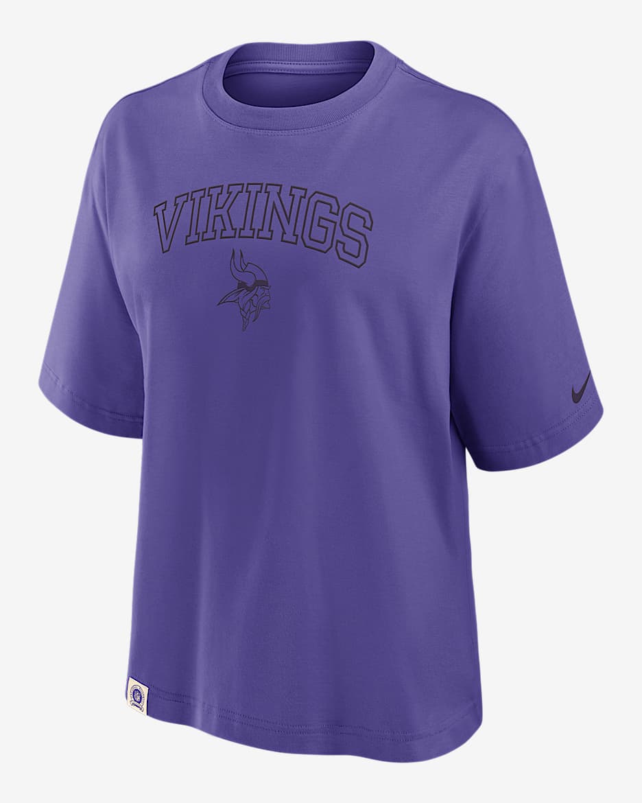 Minnesota Vikings Arch Boxy Women's Nike NFL T-Shirt - Dark Iris