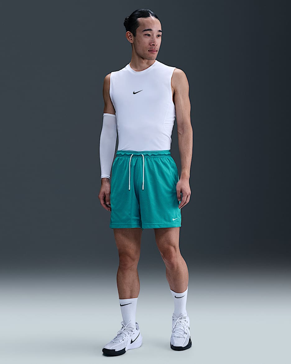 Nike Men's Dri-FIT 13cm (approx.) Mesh Basketball Shorts - Dusty Cactus/White