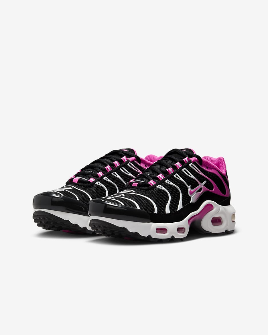 Chaussure Nike Air Max Plus pour ado - Noir/Blanc/Laser Fuchsia