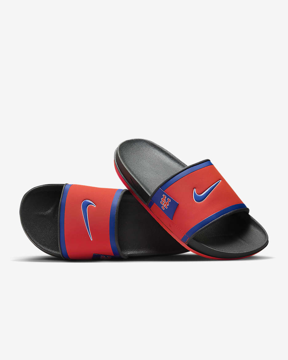 Chanclas Offcourt Nike Offcourt (New York Mets) - Naranja team/Gris humo oscuro/Azul enérgico