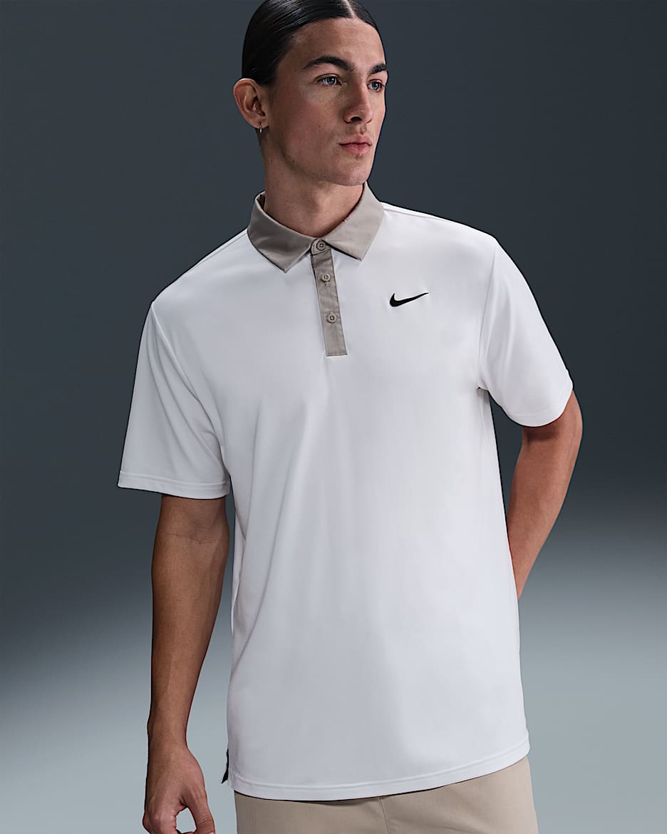 Nike Tour Men's Dri-FIT Golf Polo - White/College Grey/Black