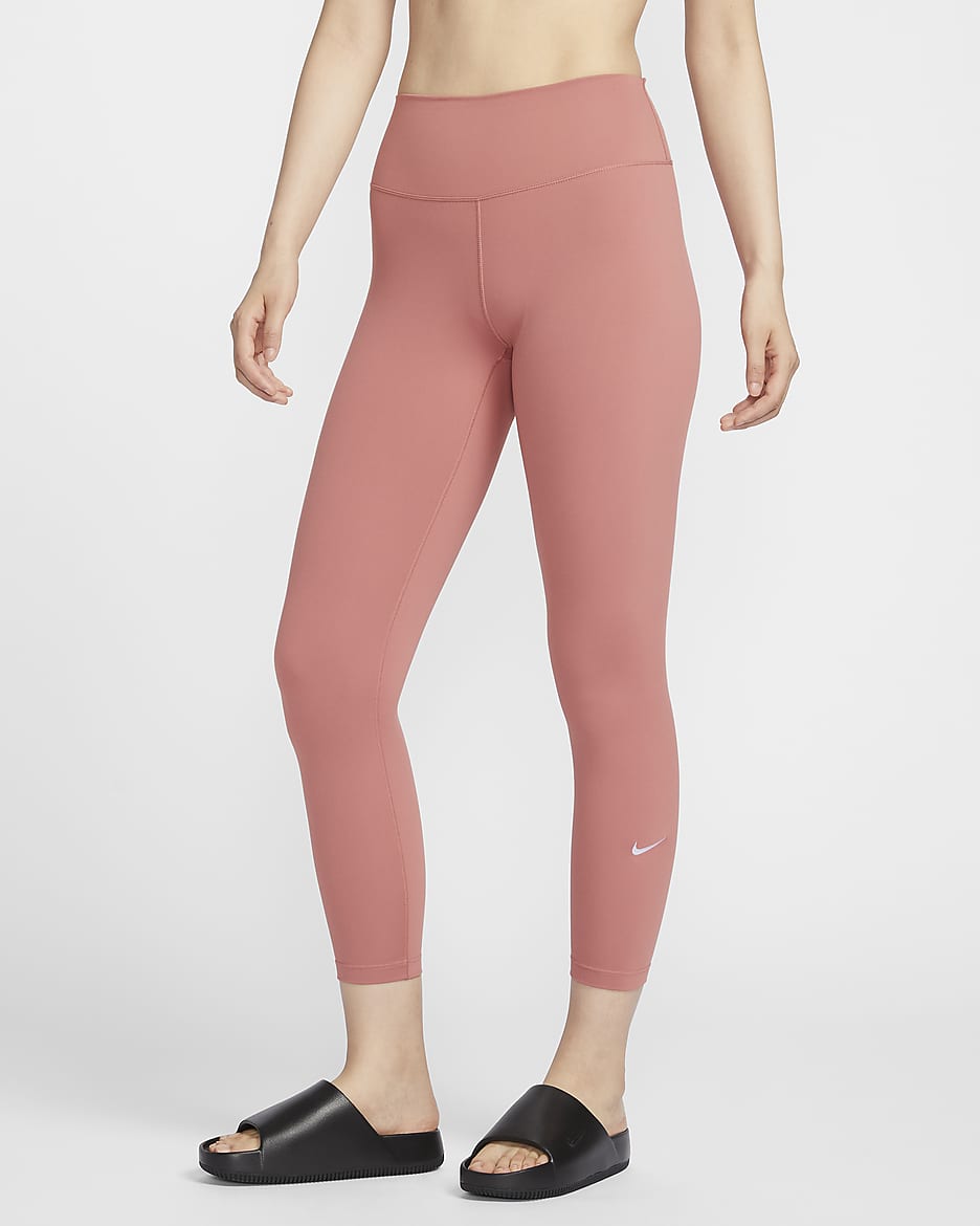 Nike One Women's High-Waisted 7/8 Leggings - Canyon Pink/Black