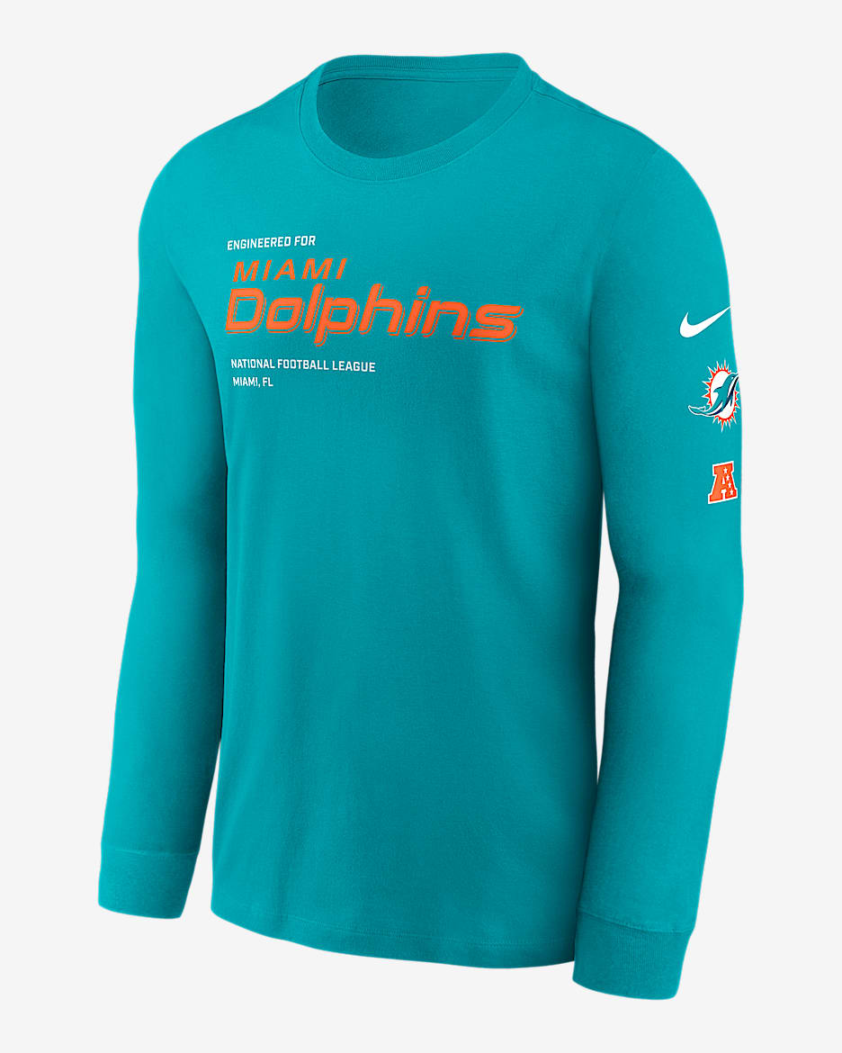 Miami Dolphins Play To Win Essential Men's Nike NFL Long-Sleeve T-Shirt - Turbo Green