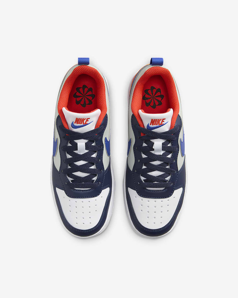 Nike Court Borough Low Recraft Older Kids' Shoes - Midnight Navy/Team Orange/Light Silver/Hyper Royal