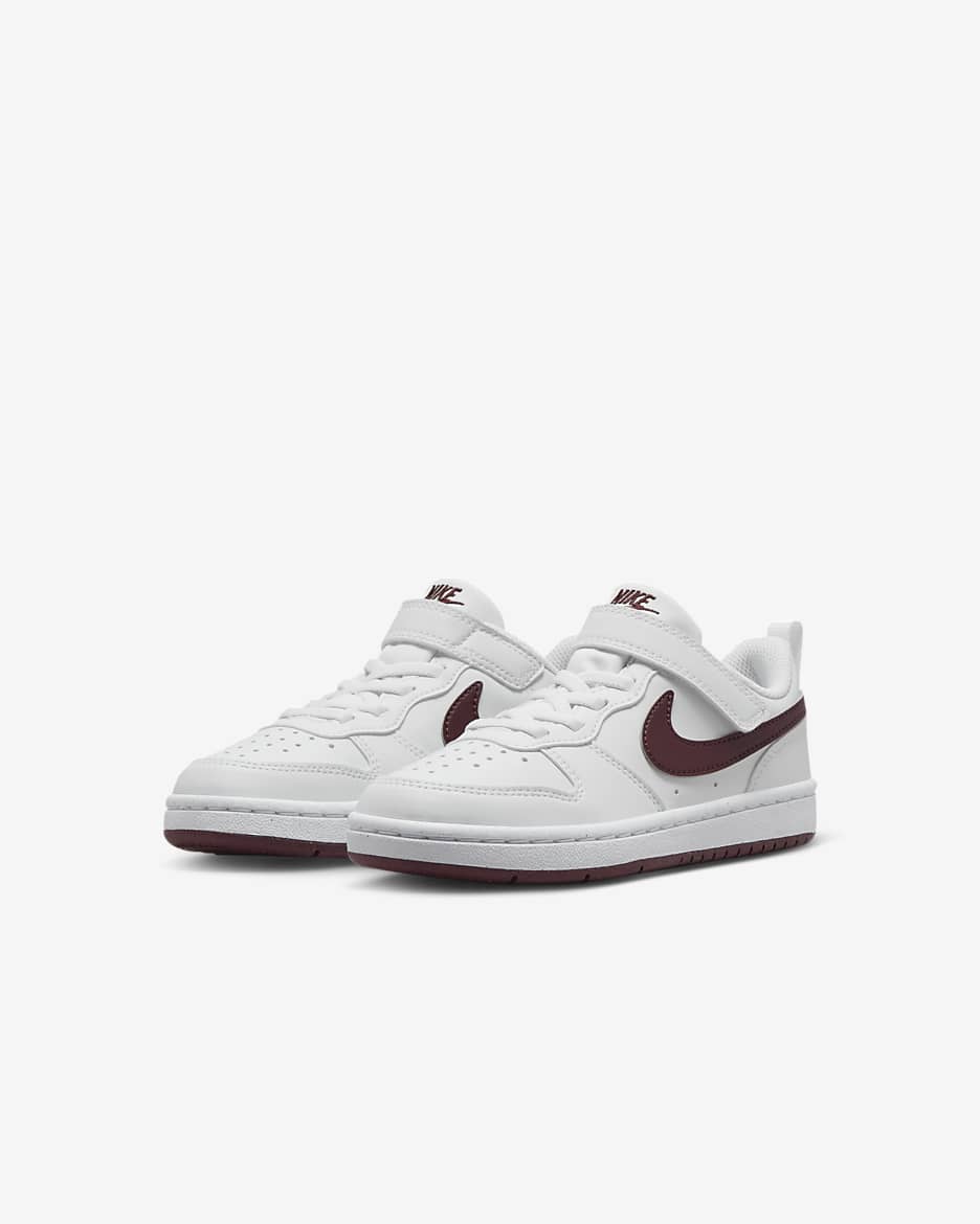 Nike Court Borough Low Recraft Younger Kids' Shoes - White/Burgundy Crush