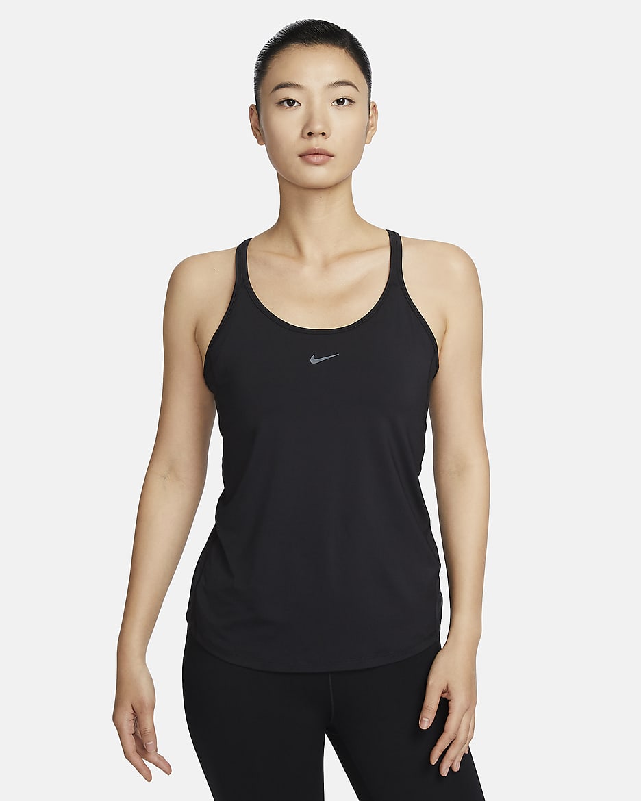 Nike One Classic 女款 Dri-FIT 細肩帶背心上衣 - 黑色/黑色