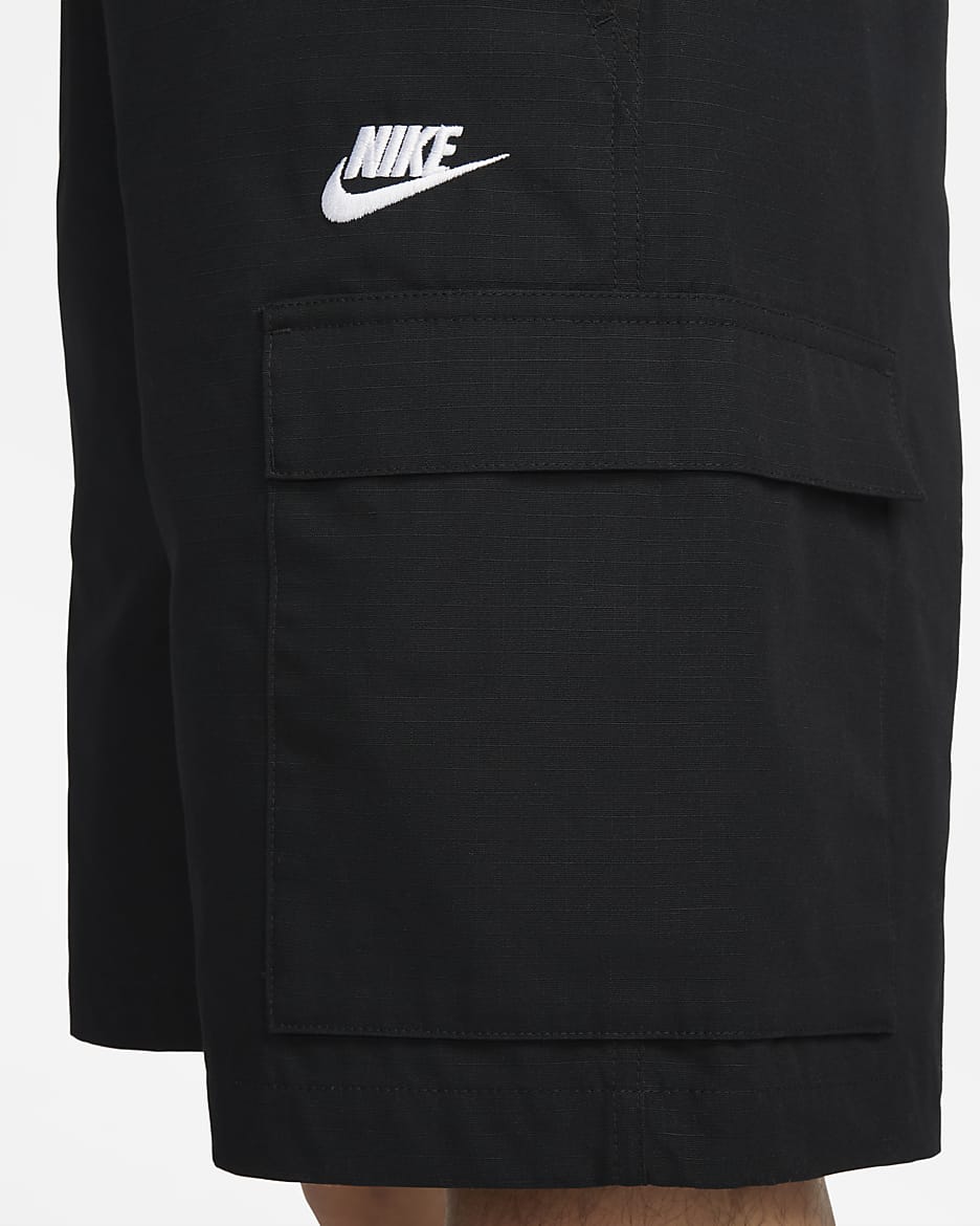 Nike Club Men's Woven Cargo Shorts - Black/White