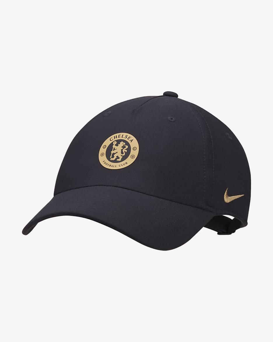 Cappello da calcio non strutturato Nike Dri-FIT Chelsea FC Club - Pitch Blue/Club Gold