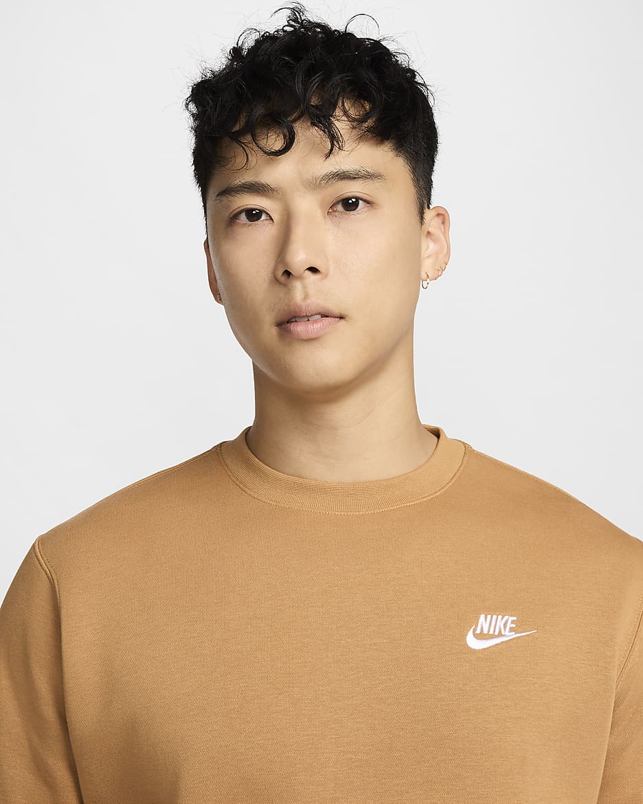 Nike Sportswear Club Fleece Men's Crew - Flax/White