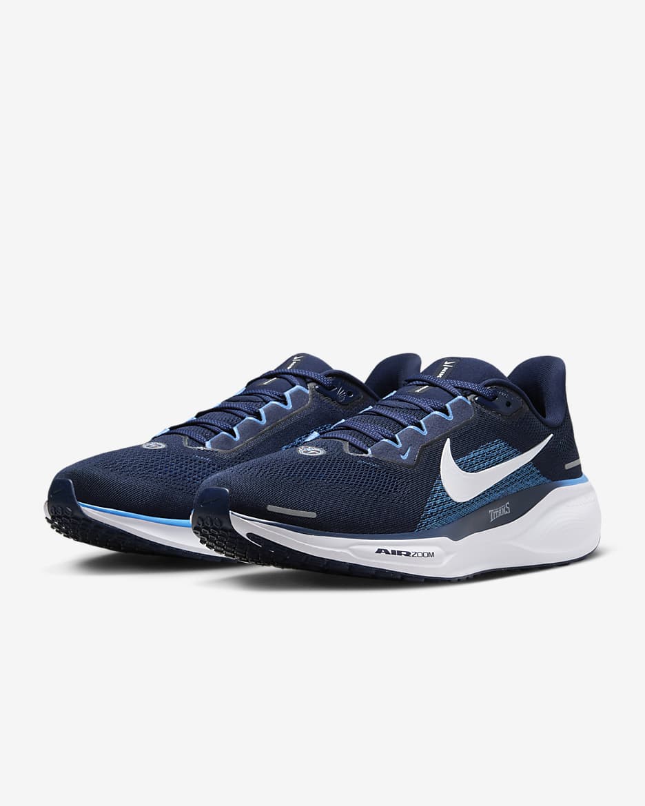 Nike Pegasus 41 NFL Tennessee Titans Men's Road Running Shoes - College Navy/White/Coast/White