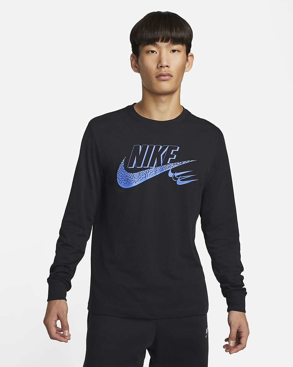 เสื้อยืดแขนยาวผู้ชาย Nike Sportswear - ดำ