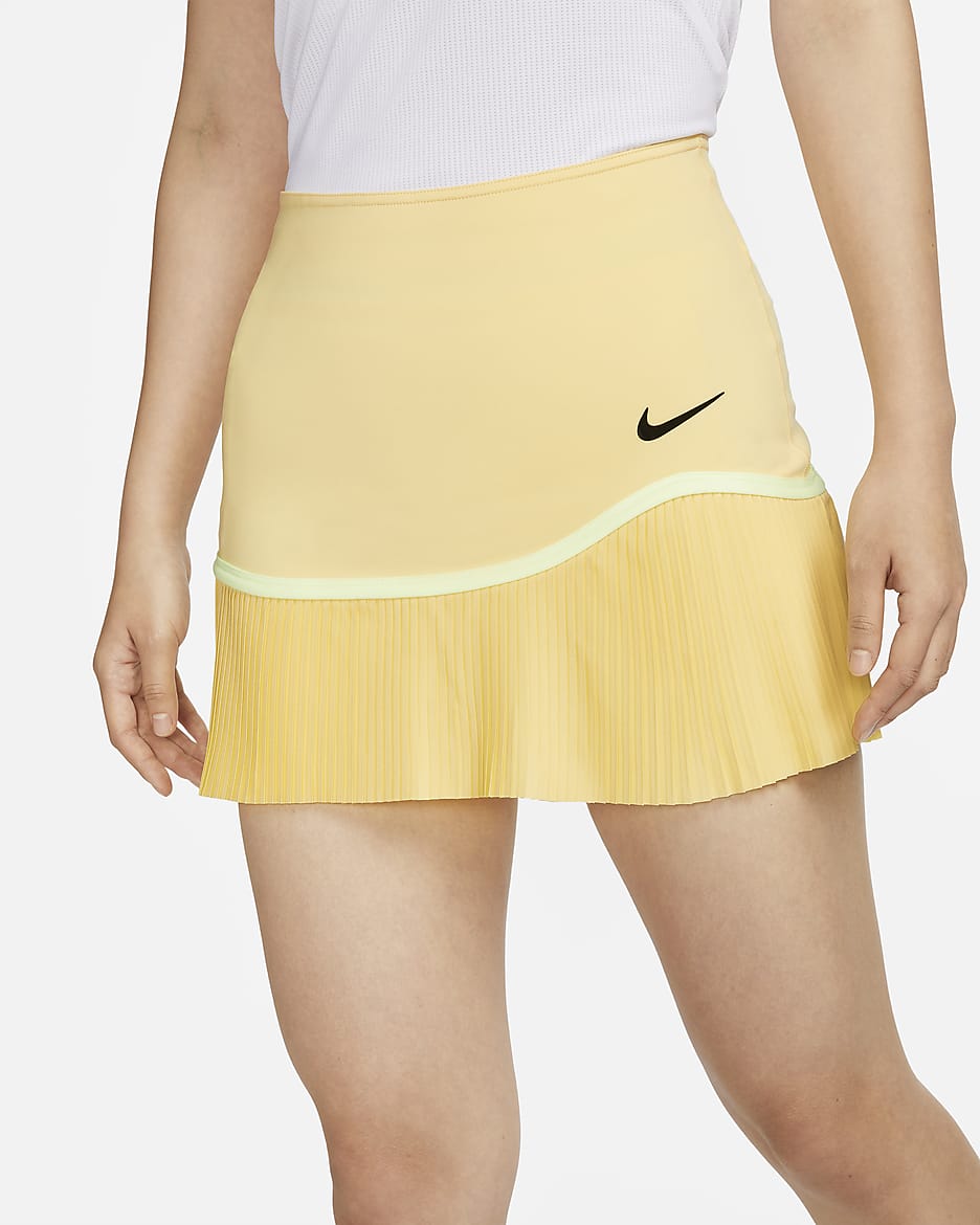 Nike Advantage Women's Dri-FIT Tennis Skirt - Soft Yellow/Soft Yellow/Black