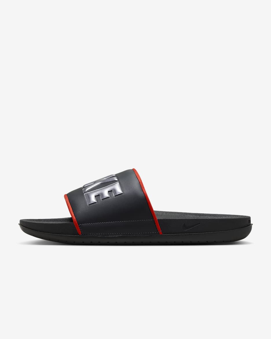 Nike Offcourt Men's Slides - Dark Smoke Grey/Picante Red/Black/Metallic Dark Grey