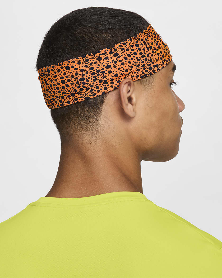 Nike Fury Printed Headband - Total Orange/Dark Obsidian/Football Grey