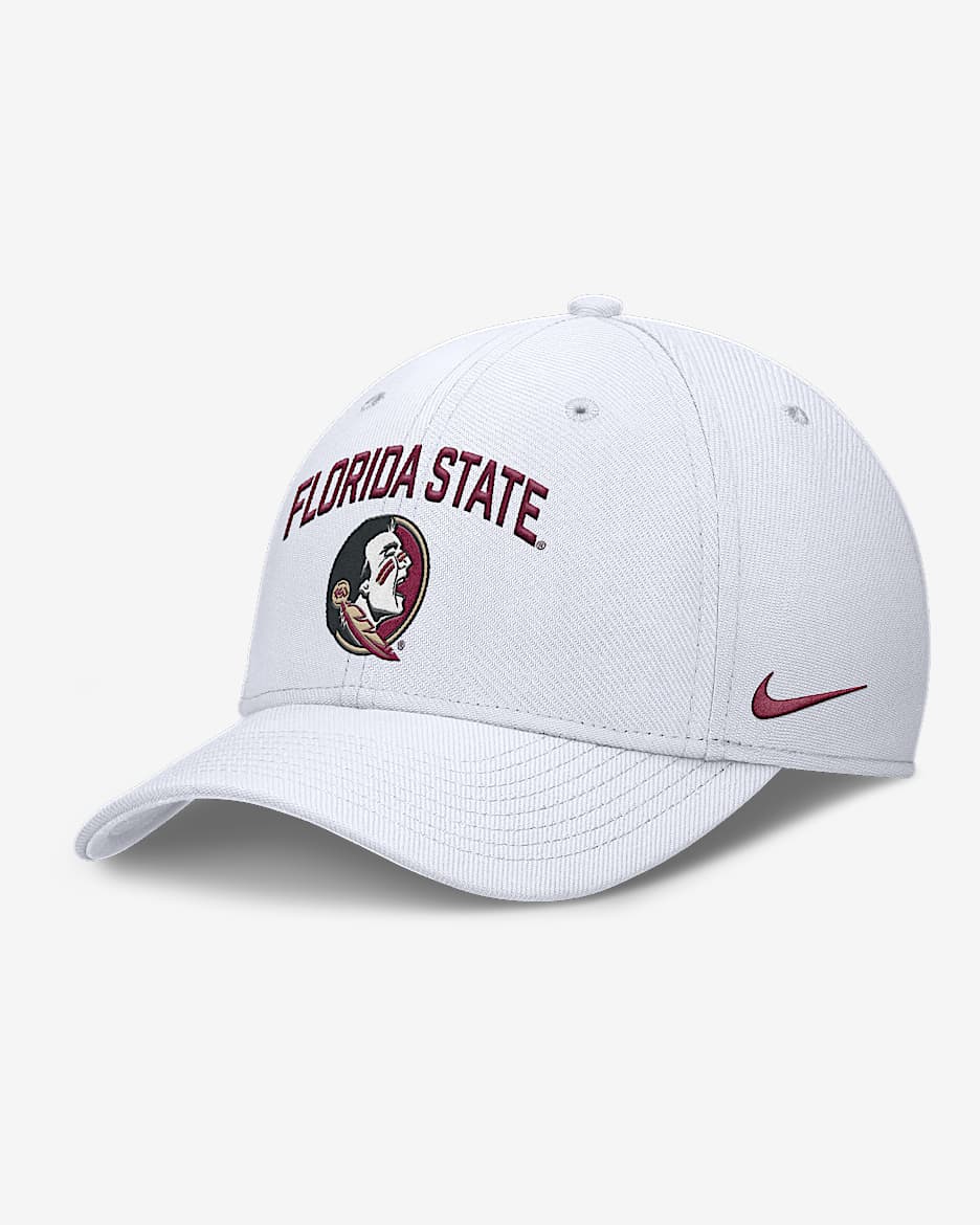 Florida State On-Field Rise Swoosh Men's Nike Dri-FIT College Hat - White