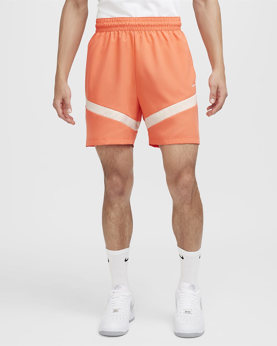 Shorts de básquetbol Dri-FIT de tejido Woven de 15 cm para hombre Nike Icon - Mango salvaje claro/Mango salvaje claro/Marrón verdoso claro/Marrón verdoso claro
