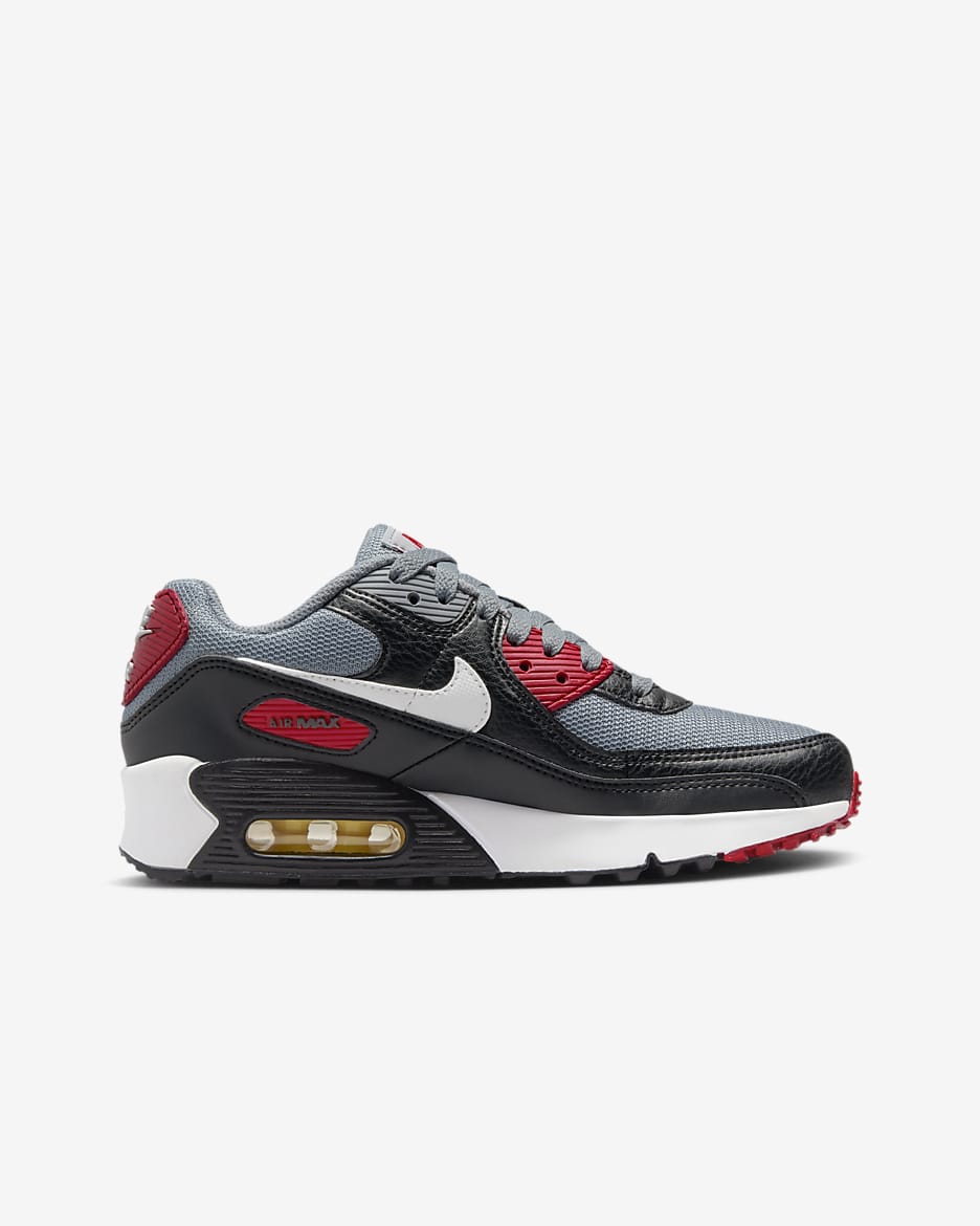 Nike Air Max 90 Older Kids' Shoe - Black/Cool Grey/Gym Red/White