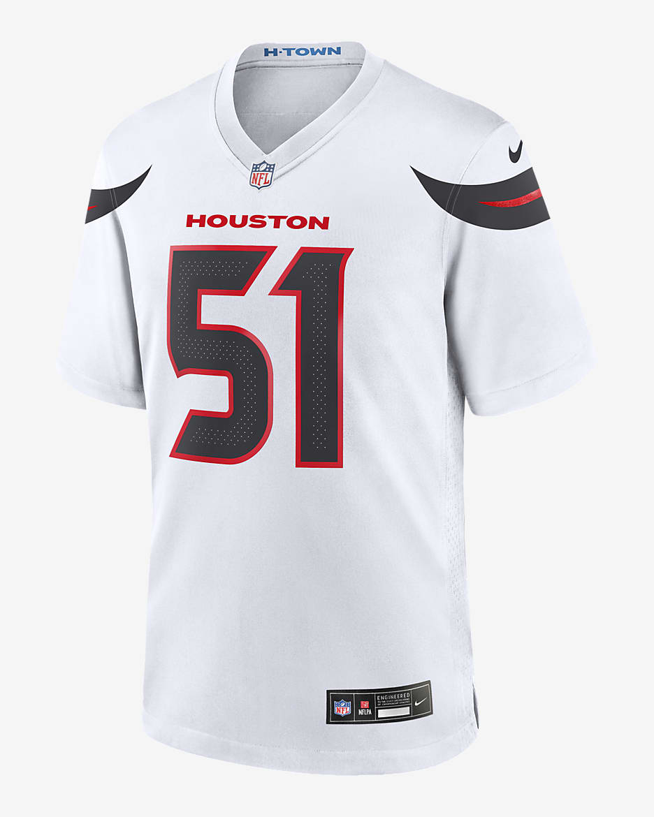 Jersey de fútbol americano Nike de la NFL Game para hombre Will Anderson Jr. Houston Texans - Blanco