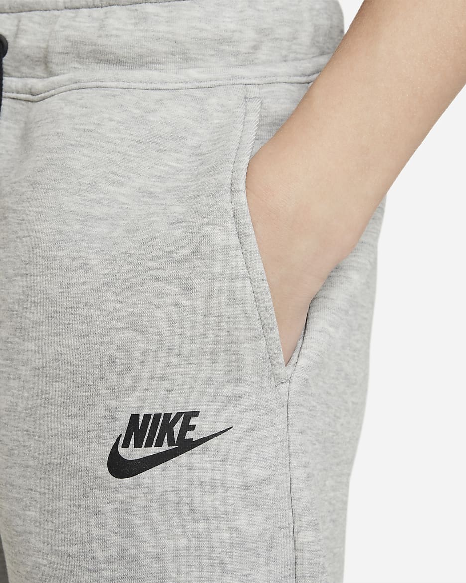 Nike Tech Fleece Older Kids' (Boys') Shorts - Dark Grey Heather/Black/Black